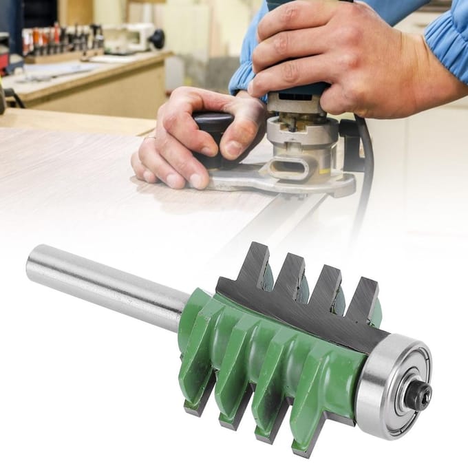 8x34.9mm Hardmetaal Vingerlasfrees Houtbewerkingsfrees Snijaccessoires Groen