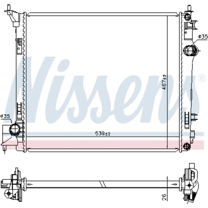 Radiator, motorkoeling NISSENS 637664