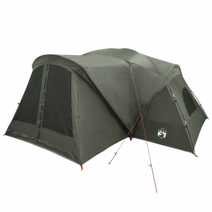 vidaXL - Kamer - Tent - met - Waterdichte - Regenfly - 10-persoons - Leger - Groen