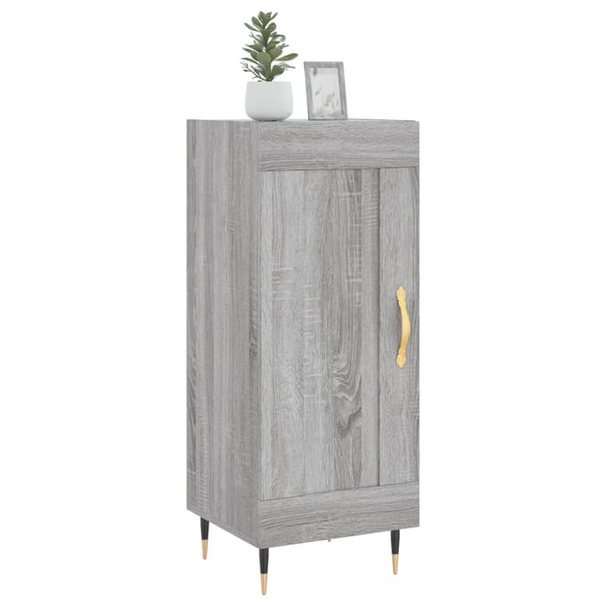vidaXL - Dressoir - 34,5x34x90 - cm - bewerkt - hout - grijs - sonoma - eikenkleurig
