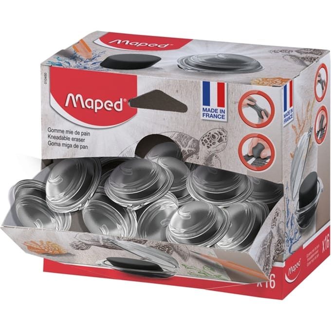 Kneedgum Maped display à 16 stuks zwart