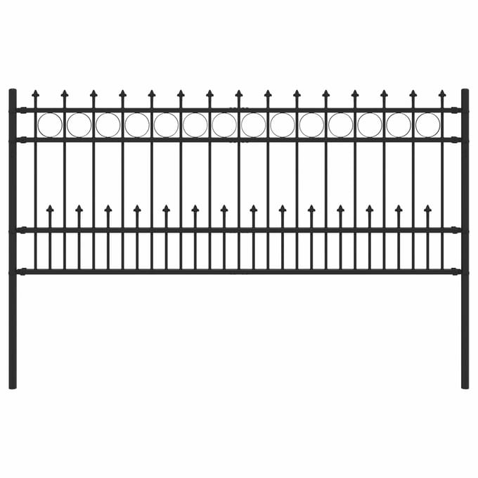 vidaXL - Spike - Ring - Omheining - HORST - 200 - x - 80 - cm - Gepoedercoat - staal - Zwart