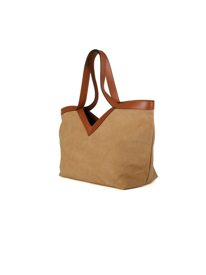 Giulia Monti Schoudertas Beige Goudbruin