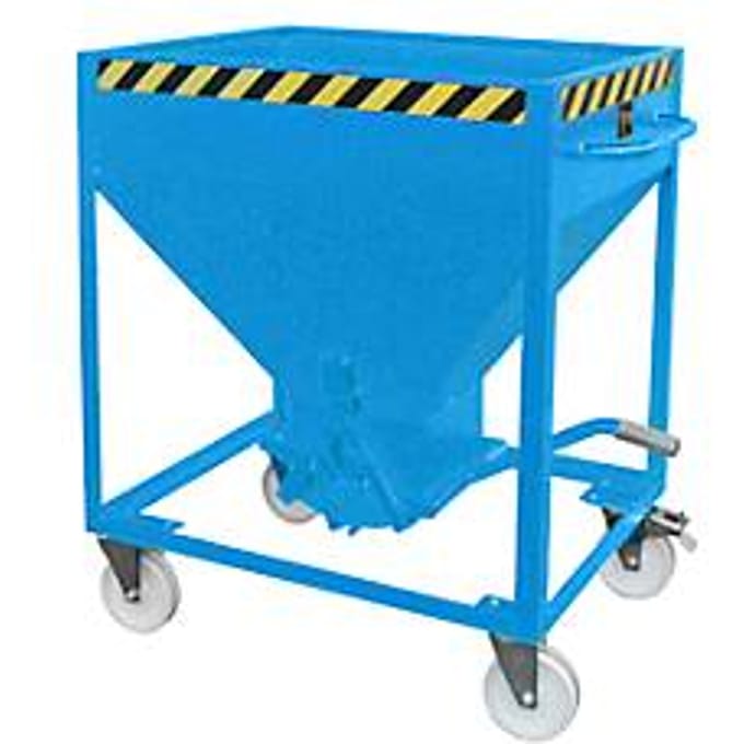 Silocontainer type SR 375, wielen, inhoud 375 liter, blauw RAL 5012