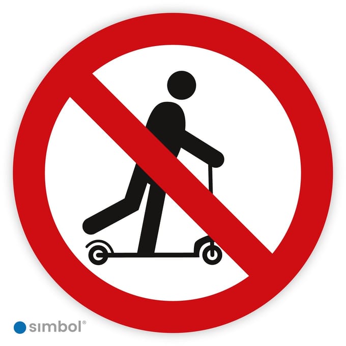 Simbol® - Stickers Verboden voor stepjes - Geen stepjes - Formaat ø 25 cm.
