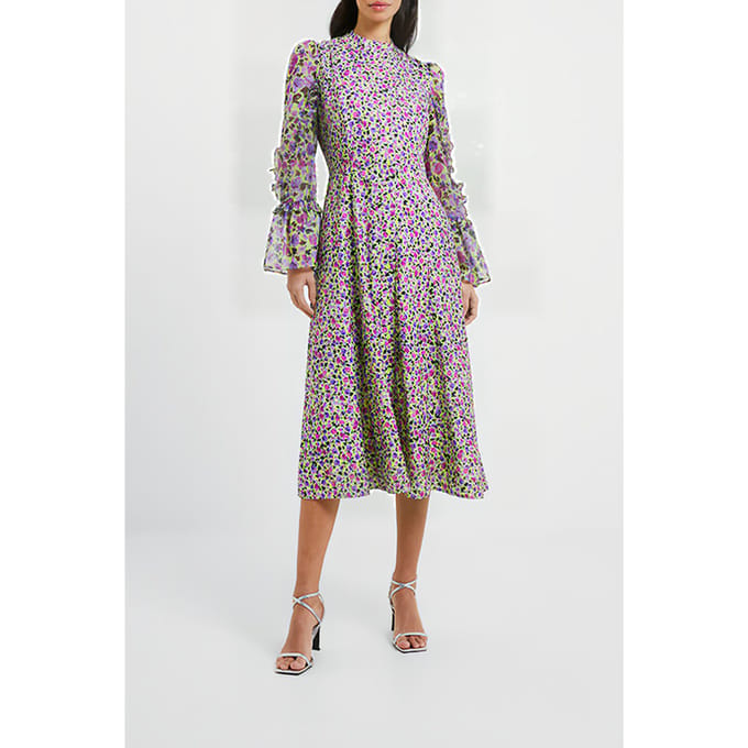 French Connection Alezzia Ely Midi Dress Sharp Green Taglia: 10 | Abiti Midi Outlet | Donna | Verde