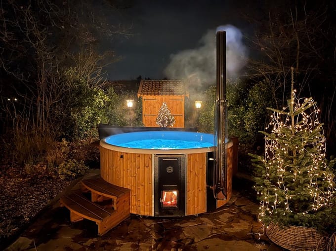 Skargards Rojal DualBurn Houtgestookte Hottub 190 cm – Geïntegreerde Houtkachel