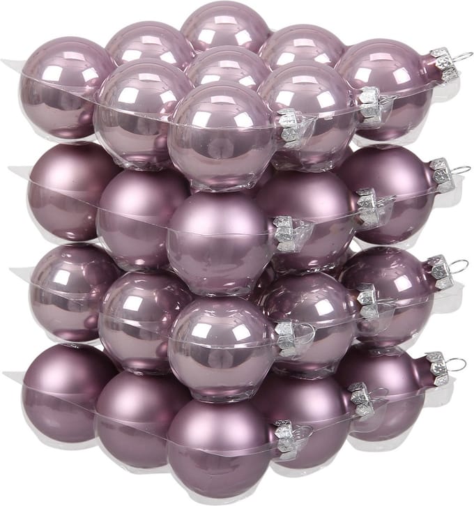 Othmar Decorations Kleine kerstballen - 36x st - lila paars - D4 cm - glas - kerstversiering