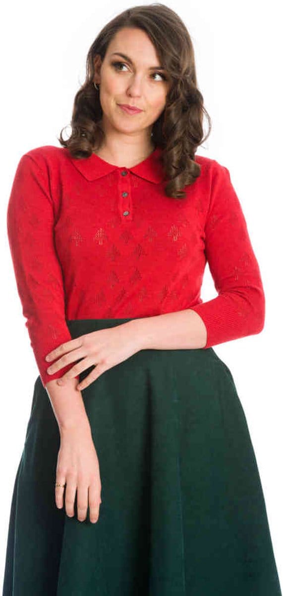 Dancing Days - MERRY TREE KNIT Longsleeve top - S - Rood