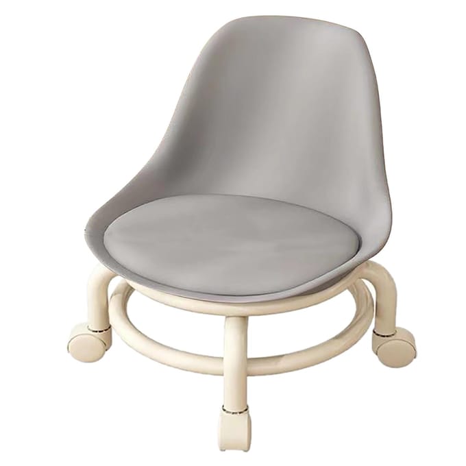 Tabouret bas à roulettes pour enfants avec dossier Tabouret à roulettes bas avec roulettes universelles Siège bas à roulettes gris