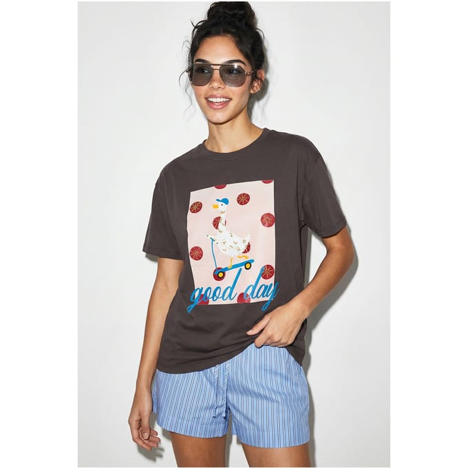 Gedrukte Relaxed Fit Crew Neck T-shirt