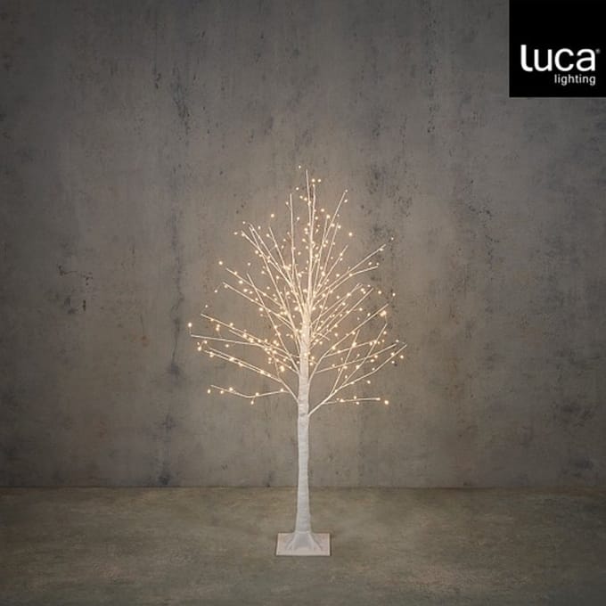 Mica Decorations – Boom in Pot – 288 Leds – Warm Wit – 120 x 40 cm – Wit