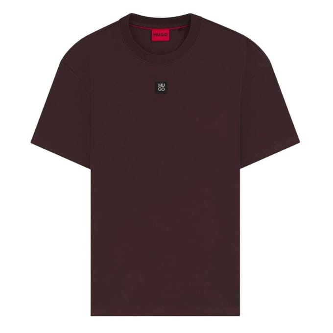 Hugo Heren Dalile Stacked T-shirt (Donkerbruin)