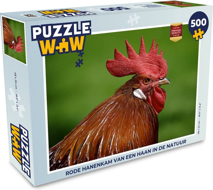 Puzzel Rode hanenkam van een haan in de natuur - Legpuzzel - Puzzel 500 stukjes