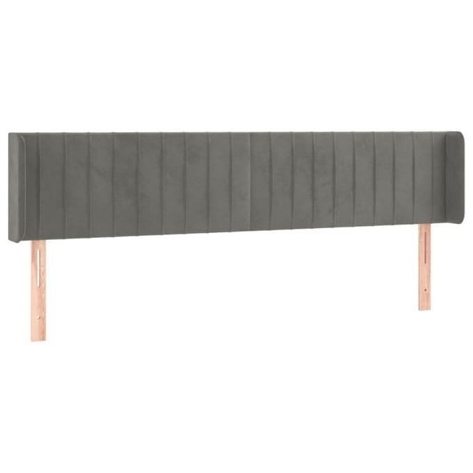 vidaXL - Hoofdbord - LED - 163x16x78/88 - cm - fluweel - lichtgrijs