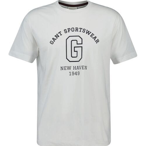 Gant T-Shirt Graphic 1949 New Haven Pattern Crew Neck Eggshell / male