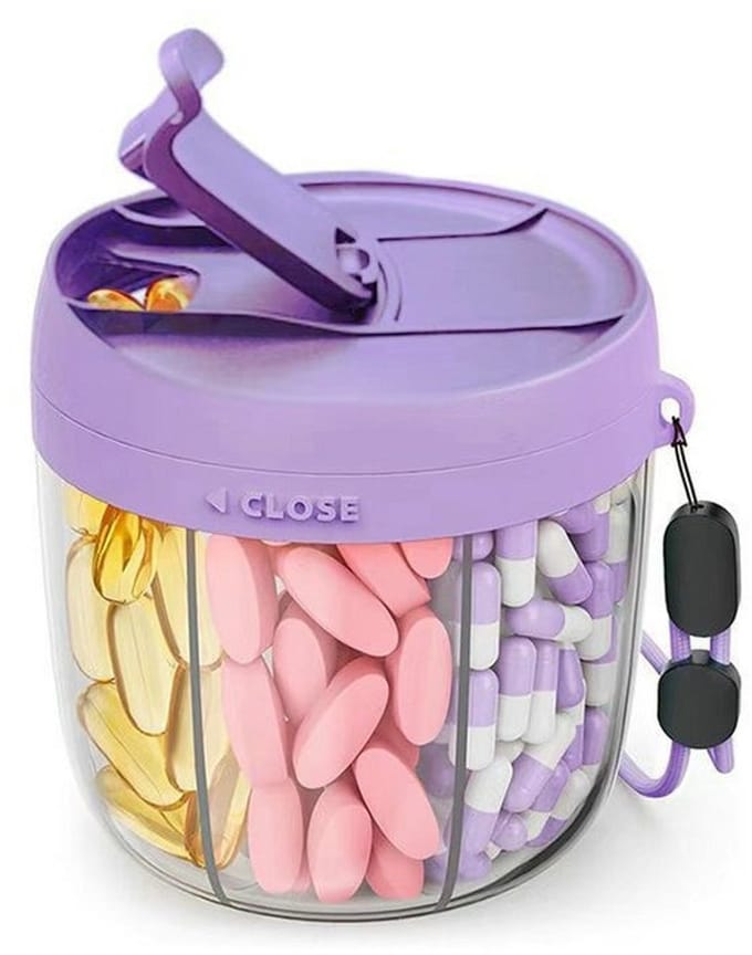 Daity 1 Pack - Pillendoos - draagbare pillendoos - pillendoos voor 7 dagen - pillendoos met 7 grote compartimenten