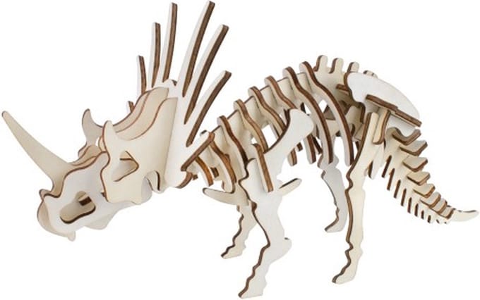 De Bouwplaats Houten Bouwpakket 3D Puzzel Triceratops Dinosaurus - 36 onderdelen