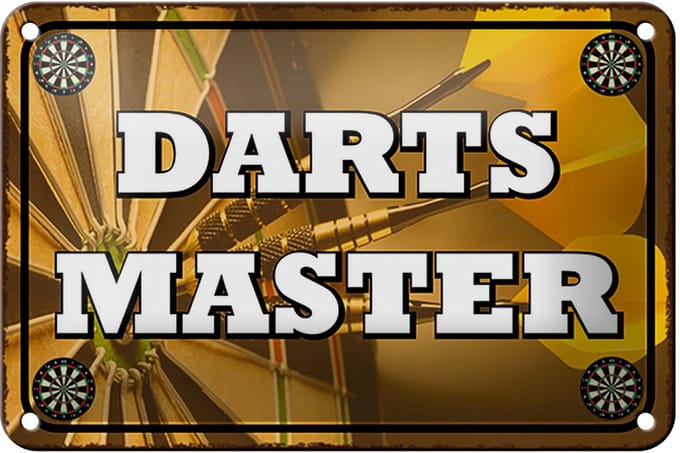 Blechschild Spruch 18x12cm Darts Master Schild deko