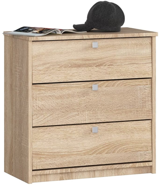 MINI Schoenkast 60cm, 3 Klapdeuren - Sonoma Eiken