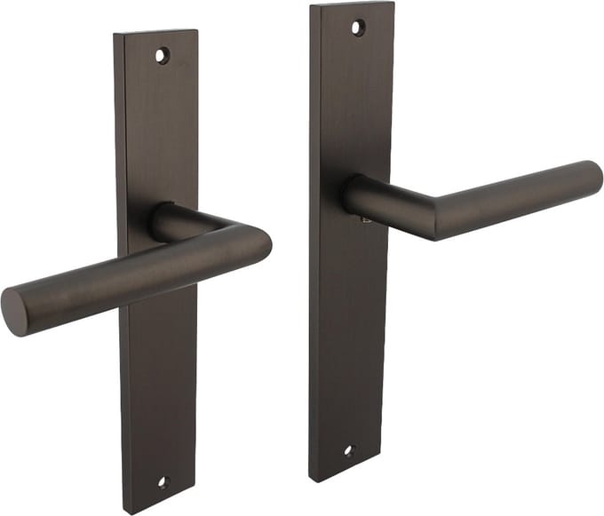 Intersteel Deurkruk Bastian op schild 245x45 mm blind antracietgrijs