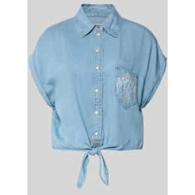 jeansblouse met borstzak model 'AMBRA'