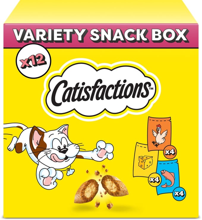 Catisfactions Kattensnacks - Variety Snack Box - Kip & Kaas & Zalm - 12x60g