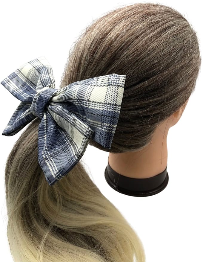 Haarstrik, Haarband, Hair Bow, Haarstrikje, Elegant, Esthetisch, Charmant, Feestelijk, Blauw/Beige