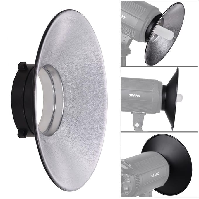 120 Graden Groothoek Fotografie Flitsreflector Bowens Mount Diffuser Schotel Aluminiumlegering gray