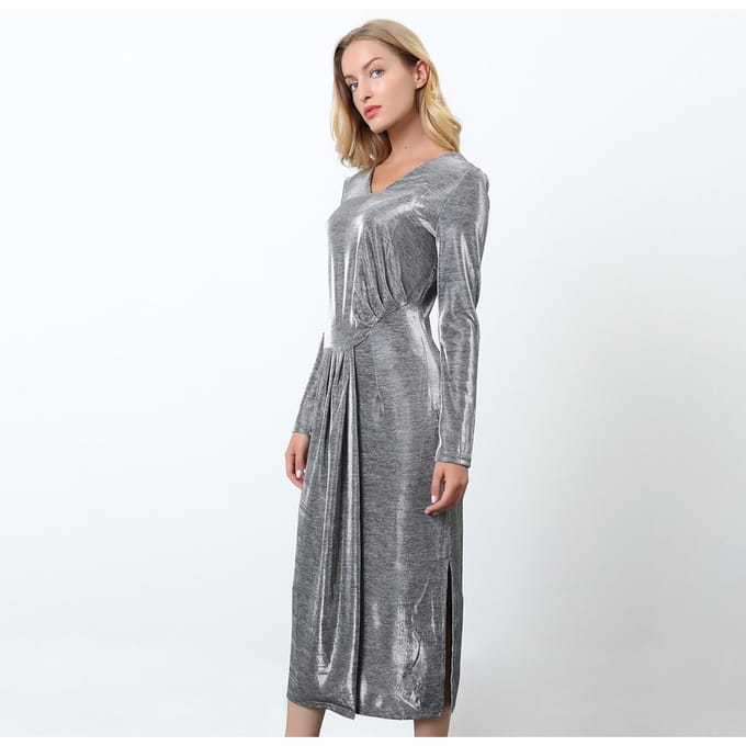 Asymmetrische glinsterende cocktailjurk