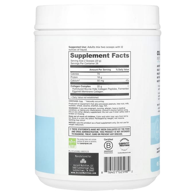 Collageen Peptiden, Ongezoet, 560G (1,23 pond)
