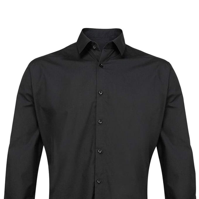 Premier Heren Supreme Poplin Formeel Overhemd (Zwart)