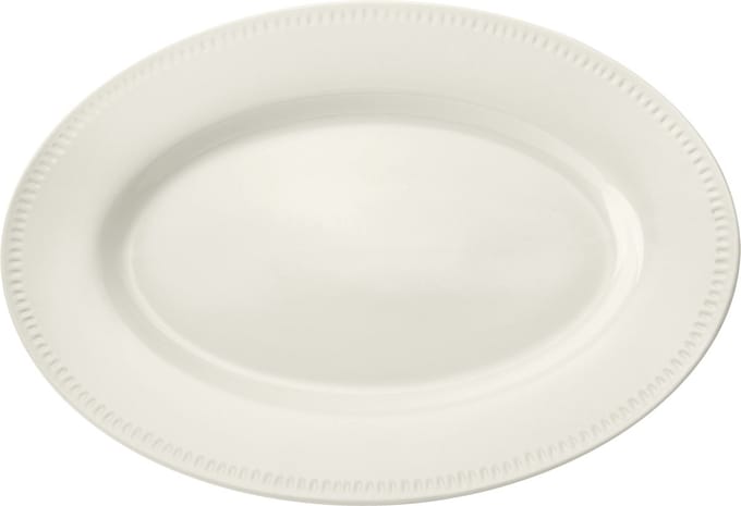 Serveerbord, 39 cm, Ovaal, Keramiek, Crème Wit - Mikasa | Cranborne