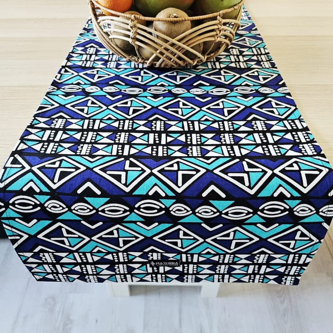 Handmade Table Runner | 180x35cm | Made from 100% Cotton African Print Fabric