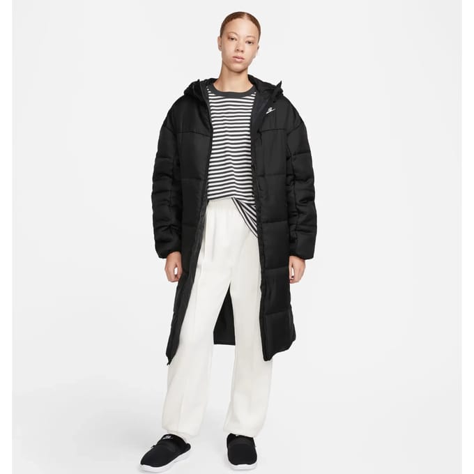 Lange donsjas W Thermic Classic Parka voor dames, zwart/wit
