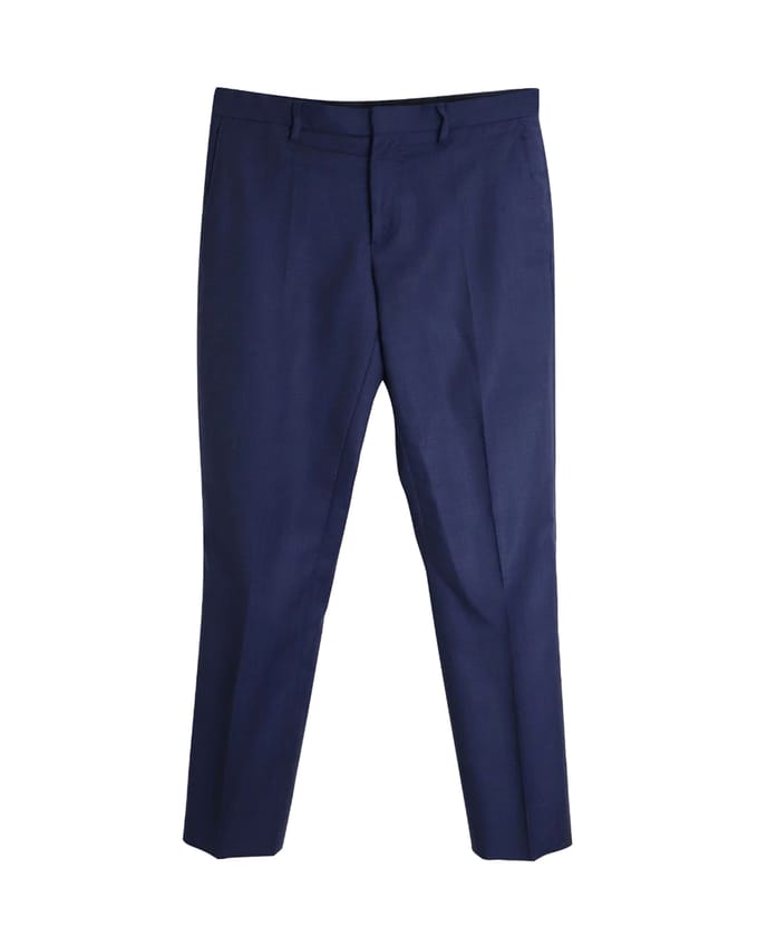 Burberry pantalon op maat in blauwe wol