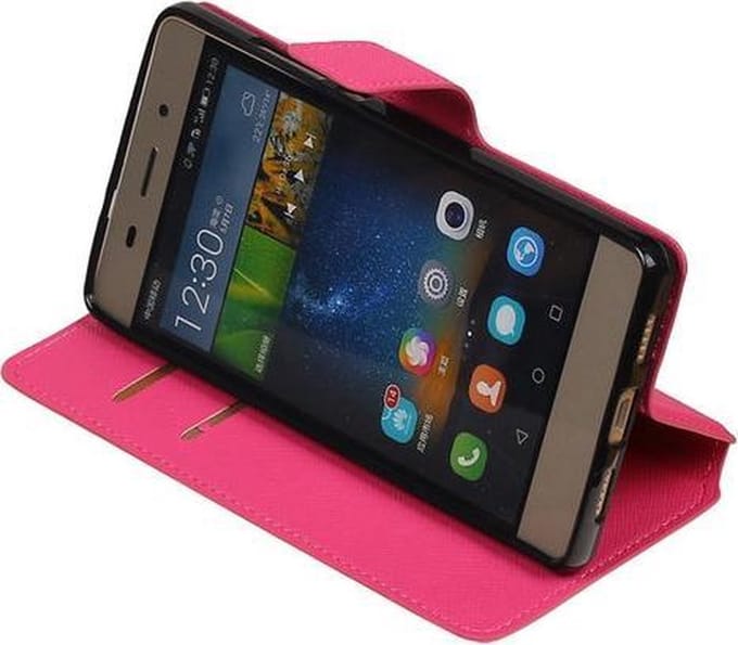 BestCases.nl Roze Huawei P8 Lite TPU wallet case booktype hoesje HM Book