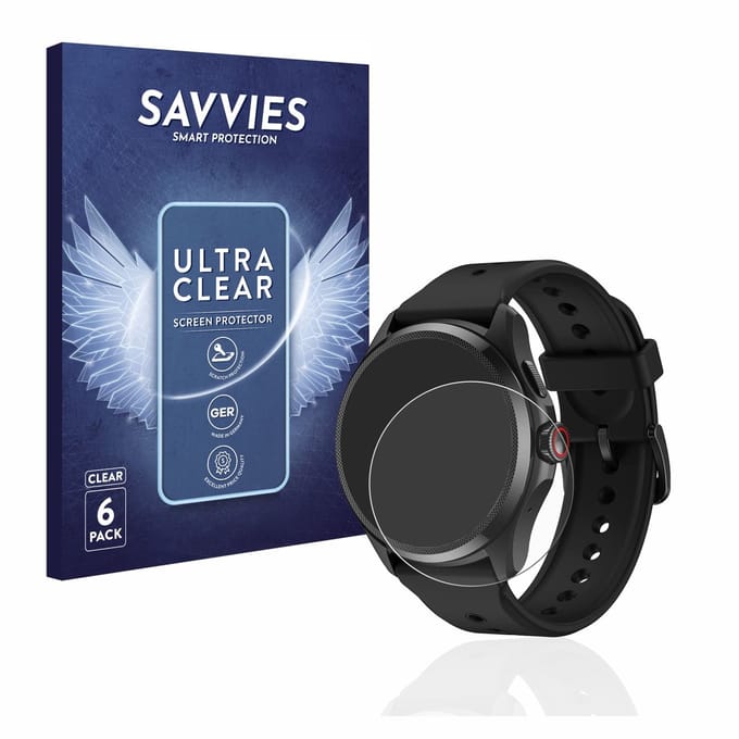 Savvies - Screenprotector voor Mobvoi TicWatch Pro 5 - Folie Beschermfolie transparant 6 Stuks