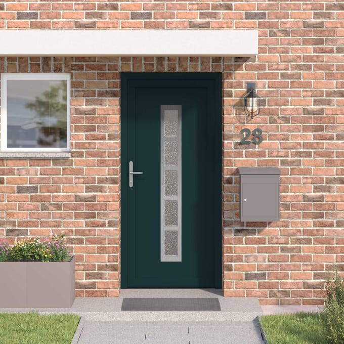 vidaXL - Voordeur - Antracietkleurig - 98 - x - 200 - cm - PVC