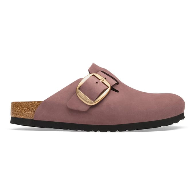 Leren damesklompen Birkenstock Boston Big Buckle Nubuck