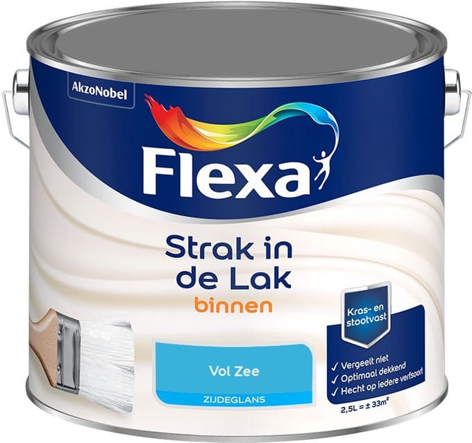 Flexa - Strak In De Lak Binnenlak Zijdeglans - Vol Zee - Mengverf - 2,5 L