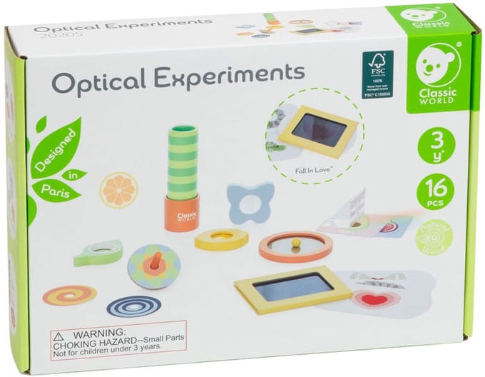 Classic World Optische Experimenten Houten Speelset, 16dlg.