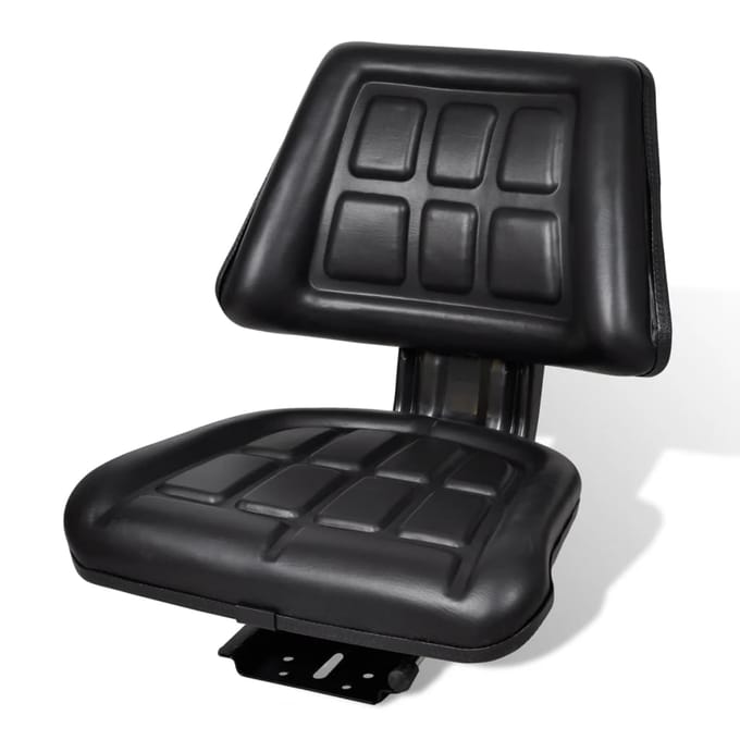 vidaXL - Tractorstoel - met - rugleuning - zwart
