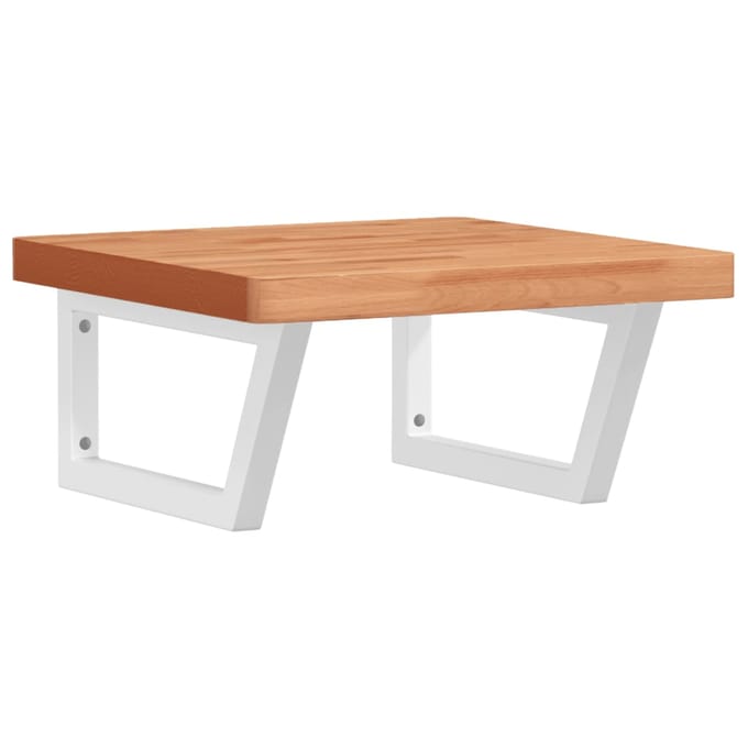 vidaXL - Badkamer - wandschap - staal - en - massief - beukenhout