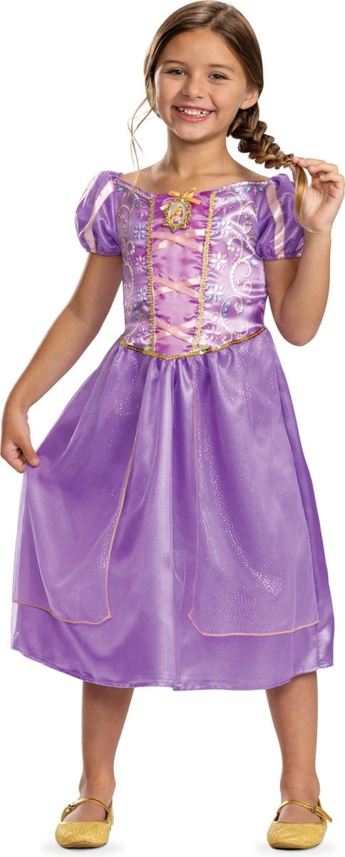 DISNEY Prinses - TANGLED, Rapunzel jurk Classic, Maat S (5 - 6 jaar), Meisjes