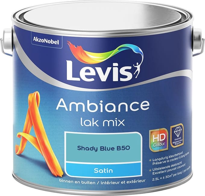 Levis - Ambiance Lak Satin Mix - Shady Blue B50 - Mengverf - 2,5 L