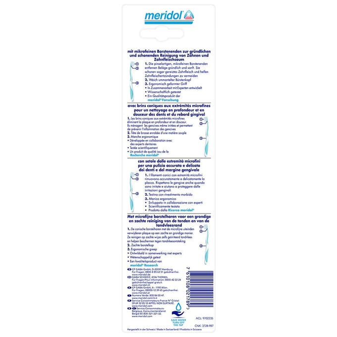 Meridol Duo-Pack Zachte Tandenborstels (Kleur : Blauw)