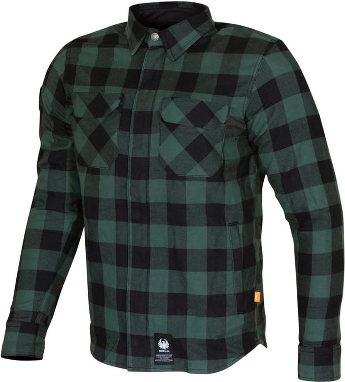 Merlin Sherbrook D30 Zwart Groen Single Layer Motorshirt - Shirts