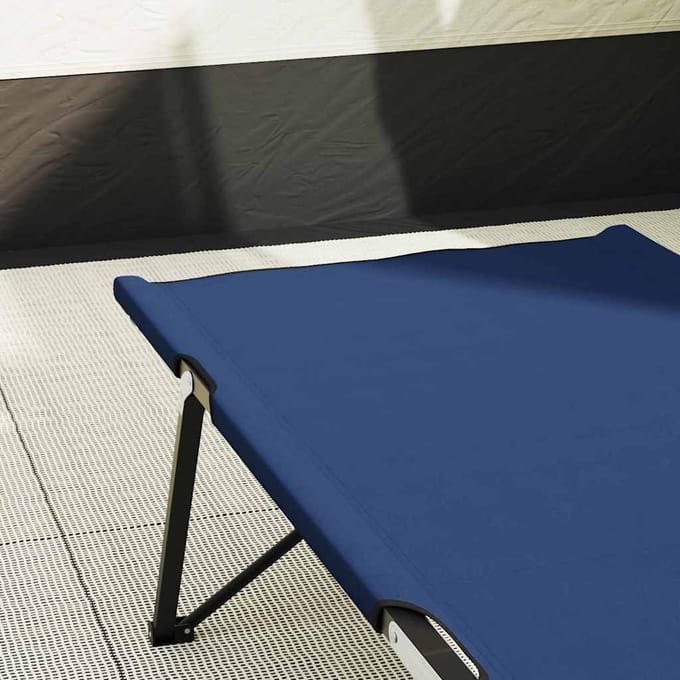 vidaXL - Opvouwbaar - Campingbed - 2 - st - Blauw - 206 - x - 76 - x - 74 - cm