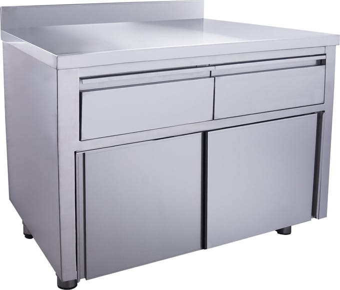 Schuifdeurkast - 2 Lades 1200x700mm Met Opstand, Saro 700-2305
